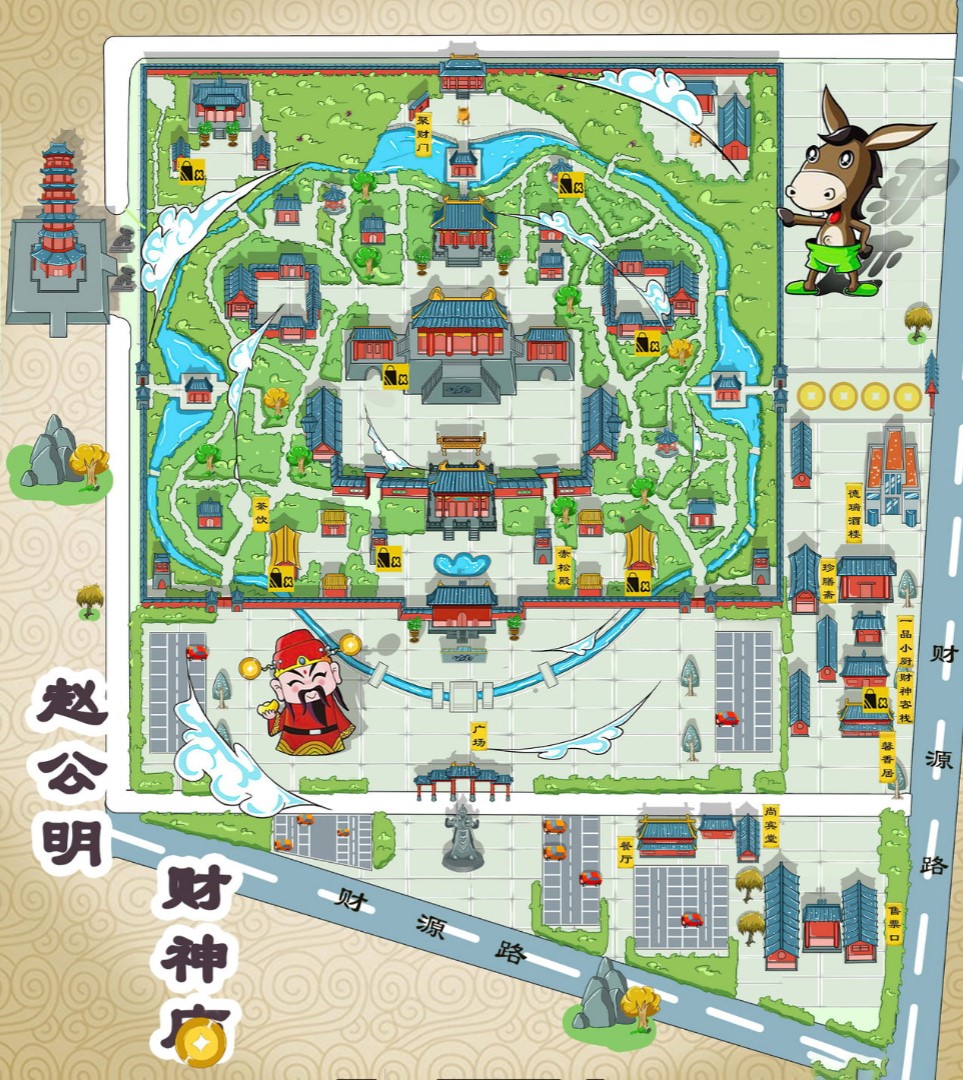 昭化寺庙类手绘地图